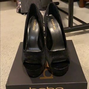 Bebe velvet peep toe Stiletto